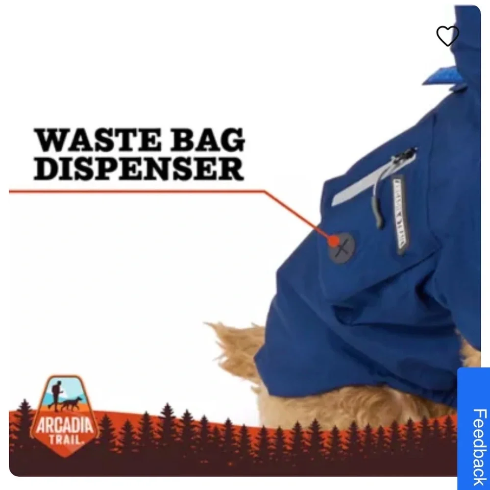NWOT Arcadia Navy Dog Raincoat